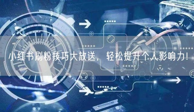 小红书刷粉技巧大放送，轻松提升个人影响力！
