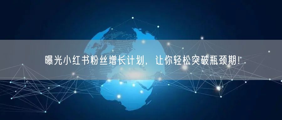 曝光小红书粉丝增长计划，让你轻松突破瓶颈期！