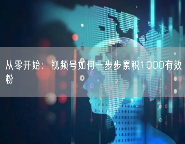 从零开始：视频号如何一步步累积1000有效粉