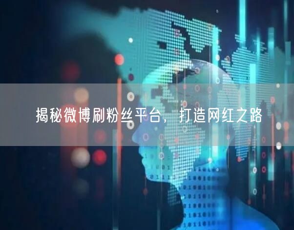 揭秘微博刷粉丝平台，打造网红之路