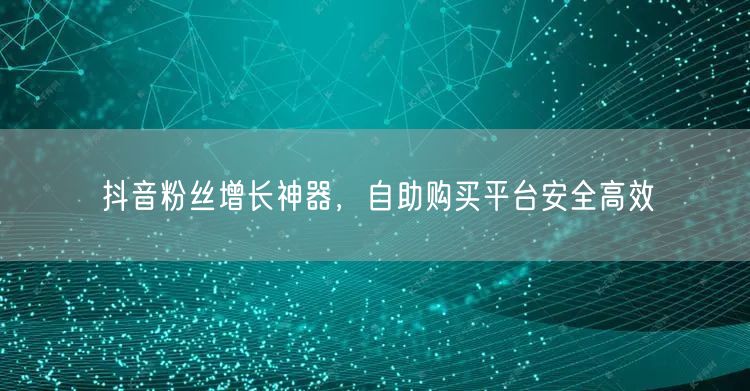 抖音粉丝增长神器，自助购买平台安全高效