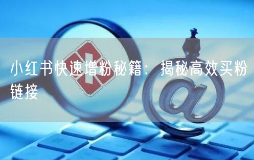 小红书快速增粉秘籍：揭秘高效买粉链接