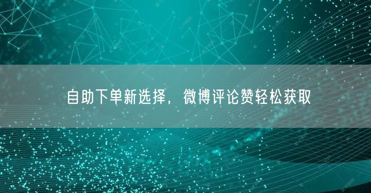 自助下单新选择，微博评论赞轻松获取