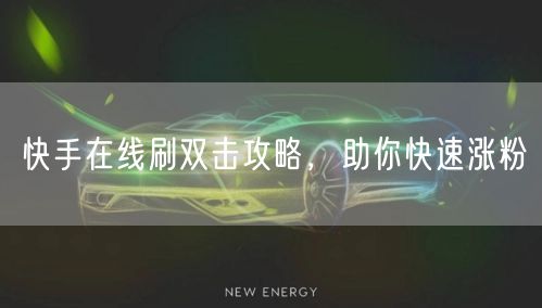 快手在线刷双击攻略，助你快速涨粉