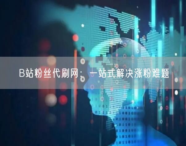 B站粉丝代刷网：一站式解决涨粉难题